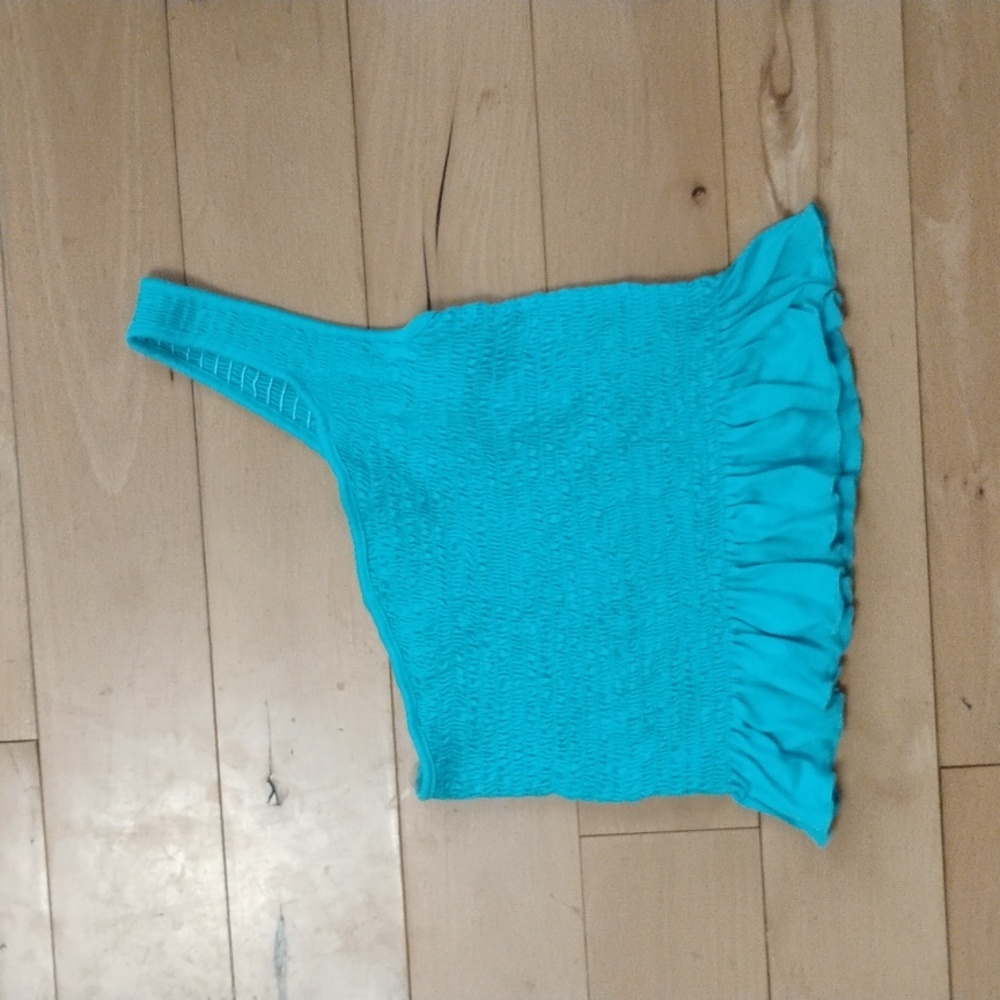 Y2K style one shoulder ruffle top